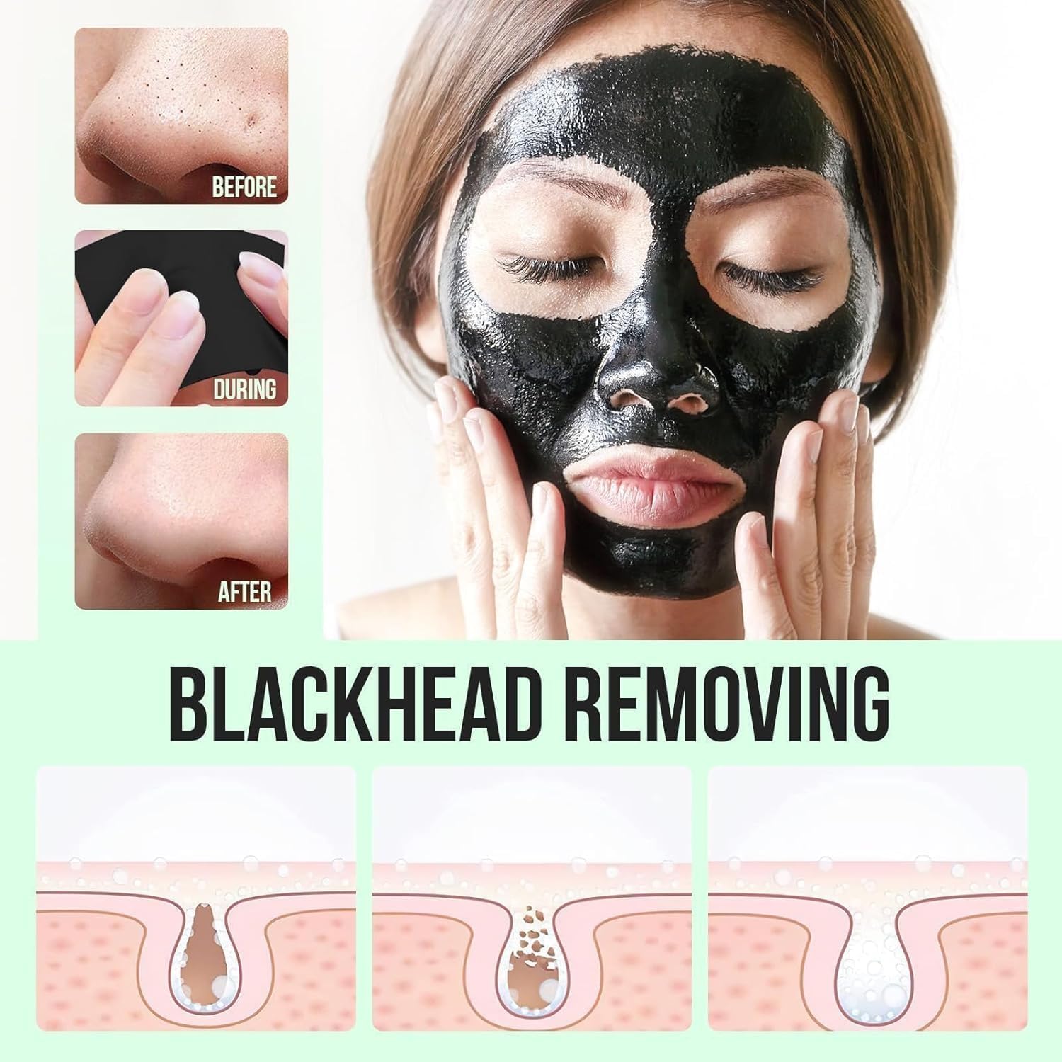 Blackhead Remover Mask - for Women and Men - Activated Charcoal Peel off Face Mask - Deep Pore Cleaner Nose Blackhead Remover Pore Release - Black Head Remover for Face