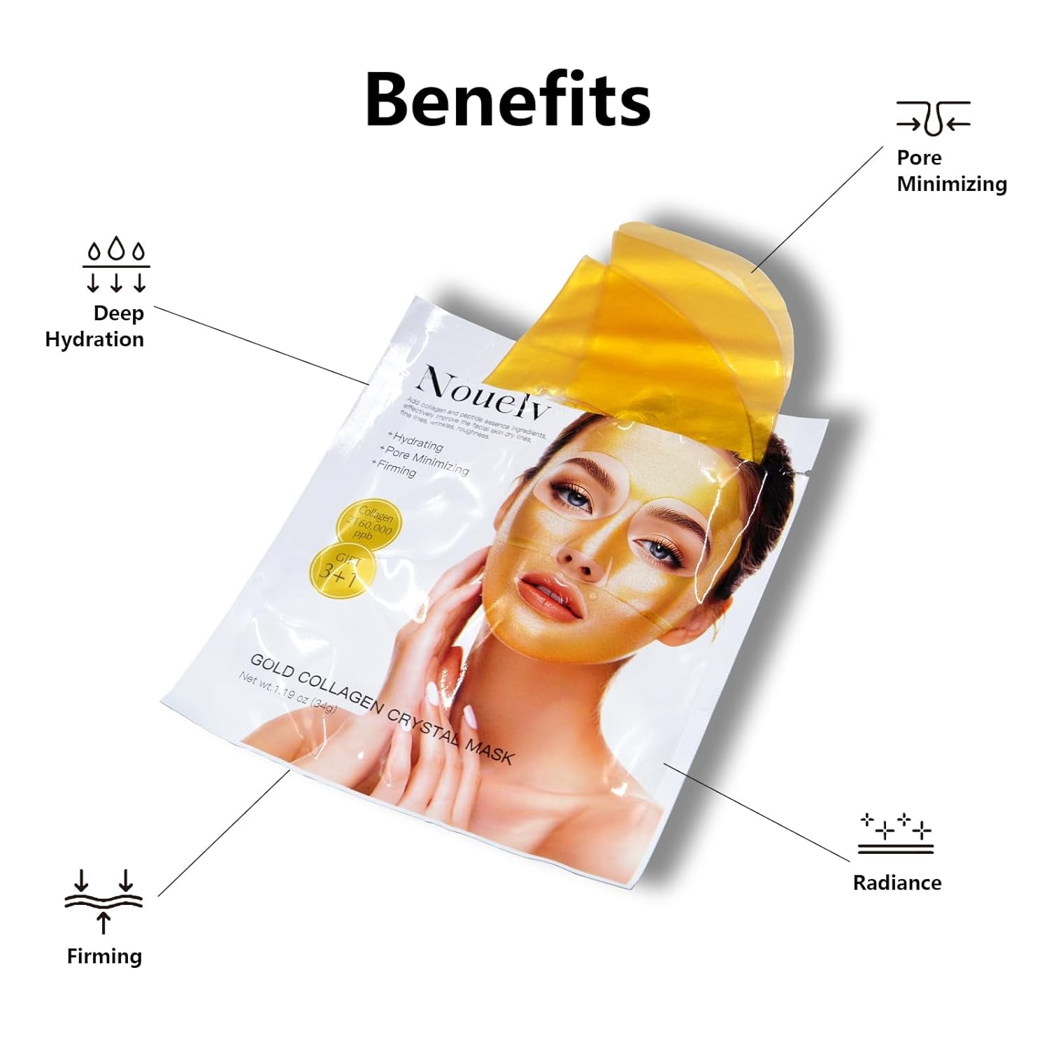 Nouelv 24K Gold Hydrating Bio Collagen Face Mask